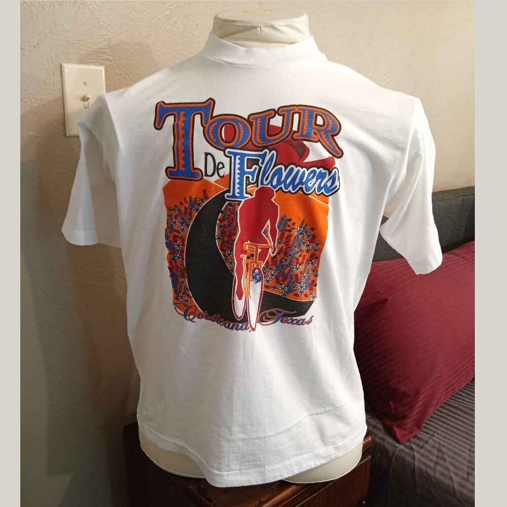 Vintage Collectible Cycling T-shirt: 1996 Tour de Flowers, Corsicana TX